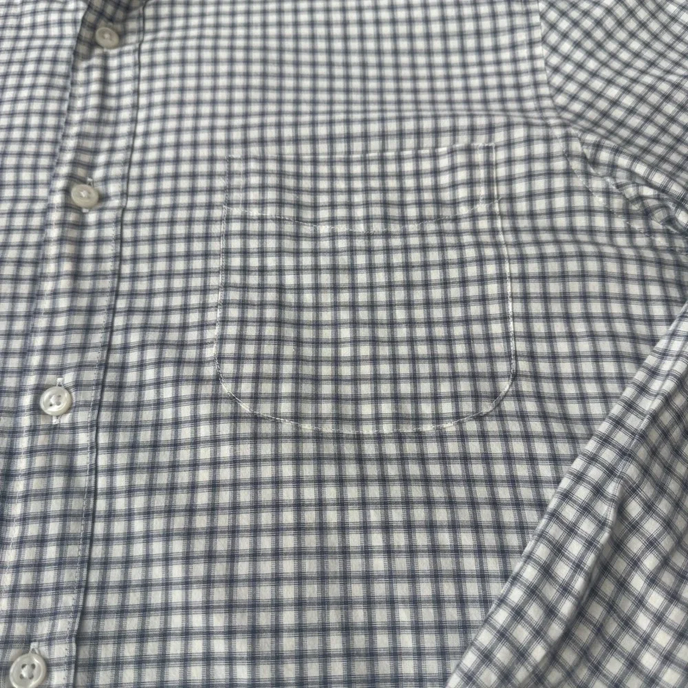 J.Crew Secret Wash Slim Cotton Poplin Shirt M Navy White Check Preppy Heritage‎